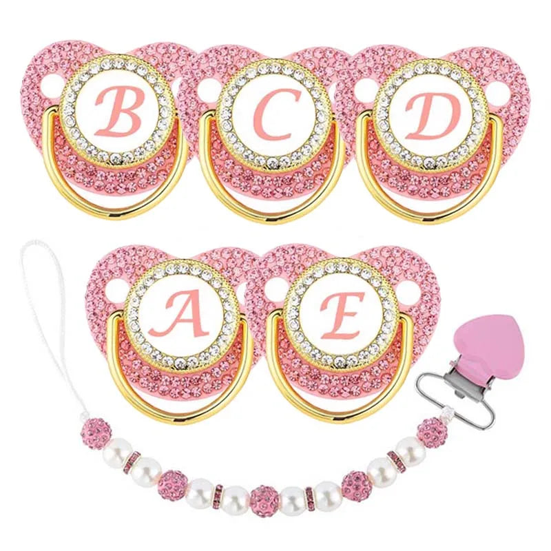 26 Letters Baby Pacifier Beaded Chain Clip Cover