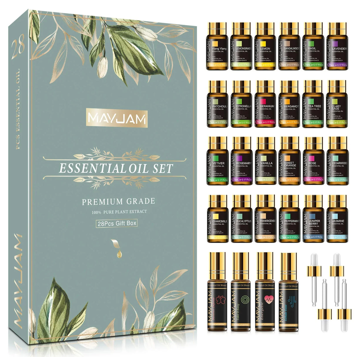 28pcs Pure Natural Essential Oils Gift Set Massage