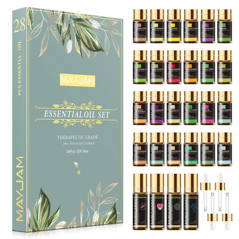 28pcs Pure Natural Essential Oils Gift Set Massage