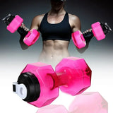 2PC Water Dumbbell Sport Bottle Large Capacity Gym