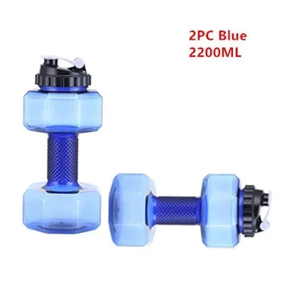 2PC Water Dumbbell Sport Bottle Large Capacity Gym