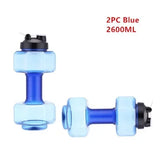 2PC Water Dumbbell Sport Bottle Large Capacity Gym