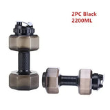 2PC Water Dumbbell Sport Bottle Large Capacity Gym