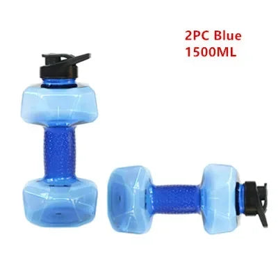 2PC Water Dumbbell Sport Bottle Large Capacity Gym