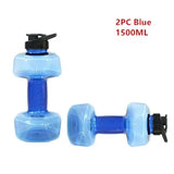 2PC Water Dumbbell Sport Bottle Large Capacity Gym