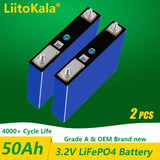 2PCS LiitoKala 3.2v 50Ah lifepo4 cells lithium batteries