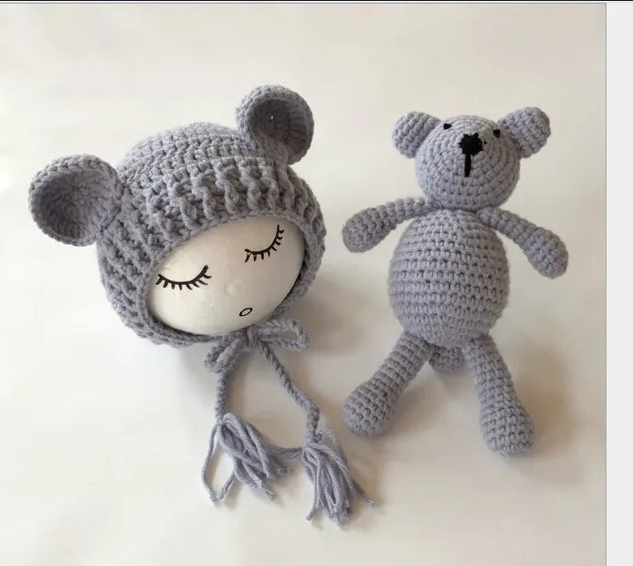 2PCS Newborn Crochet Photography Beanie Caps