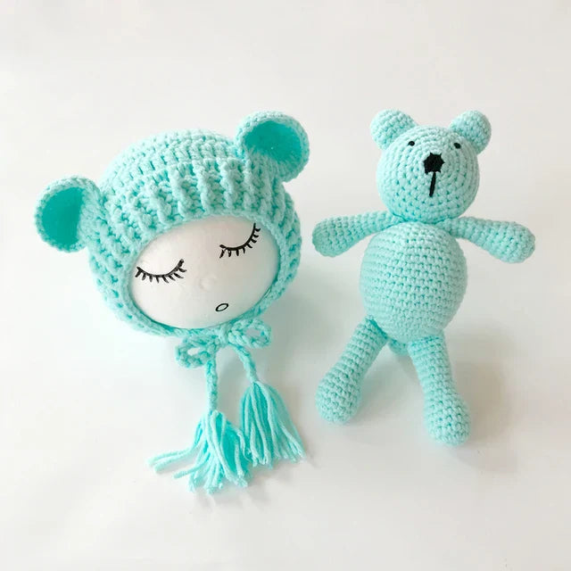 2PCS Newborn Crochet Photography Beanie Caps