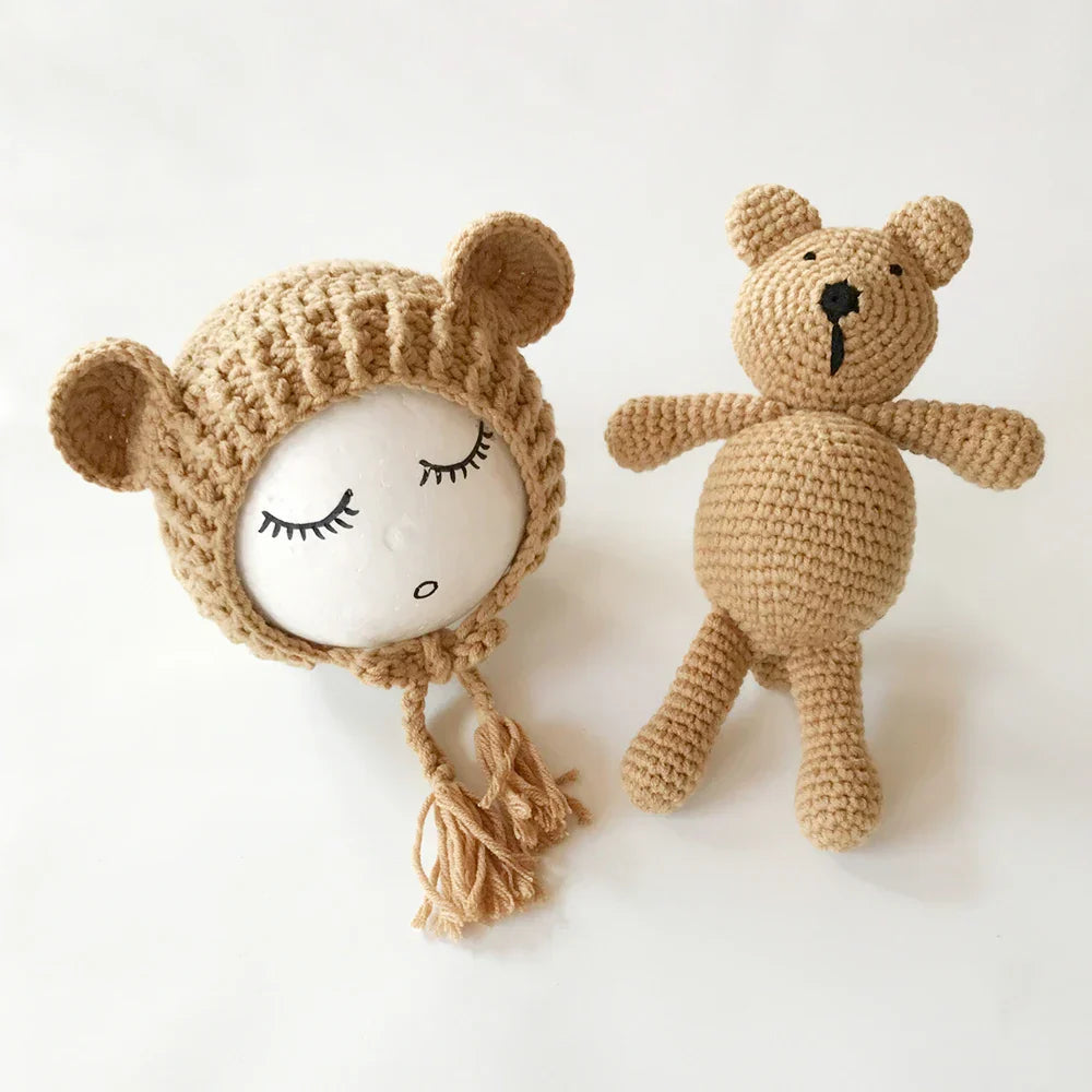 2PCS Newborn Crochet Photography Beanie Caps