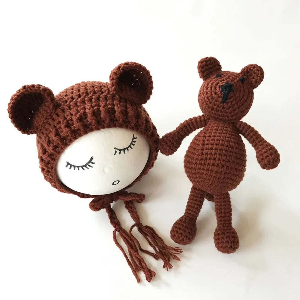 2PCS Newborn Crochet Photography Beanie Caps