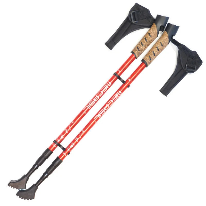 2Pcs Hiking Walking Sticks Anti Shock Trekking Poles