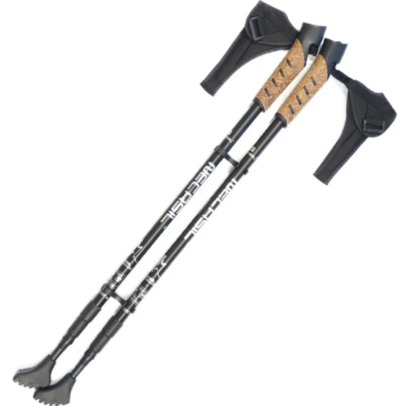 2Pcs Hiking Walking Sticks Anti Shock Trekking Poles