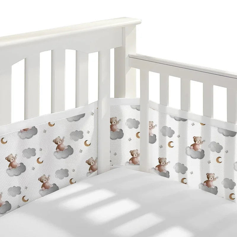2Pcs/Set Baby Mesh Crib Bumper Liner Breathable Summer