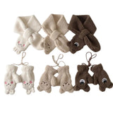 2Pcs Winter Baby Scarf Gloves Set Lamb Wool
