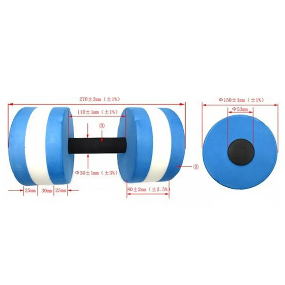 2pcs EVA Water Foam Floating Dumbbell Swimming Pool