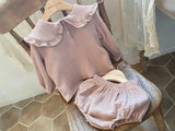 2pcs Newborn Baby Girls Clothes Organic Cotton Ruffled