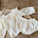 2pcs Newborn Baby Girls Clothes Organic Cotton Ruffled