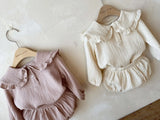 2pcs Newborn Baby Girls Clothes Organic Cotton Ruffled