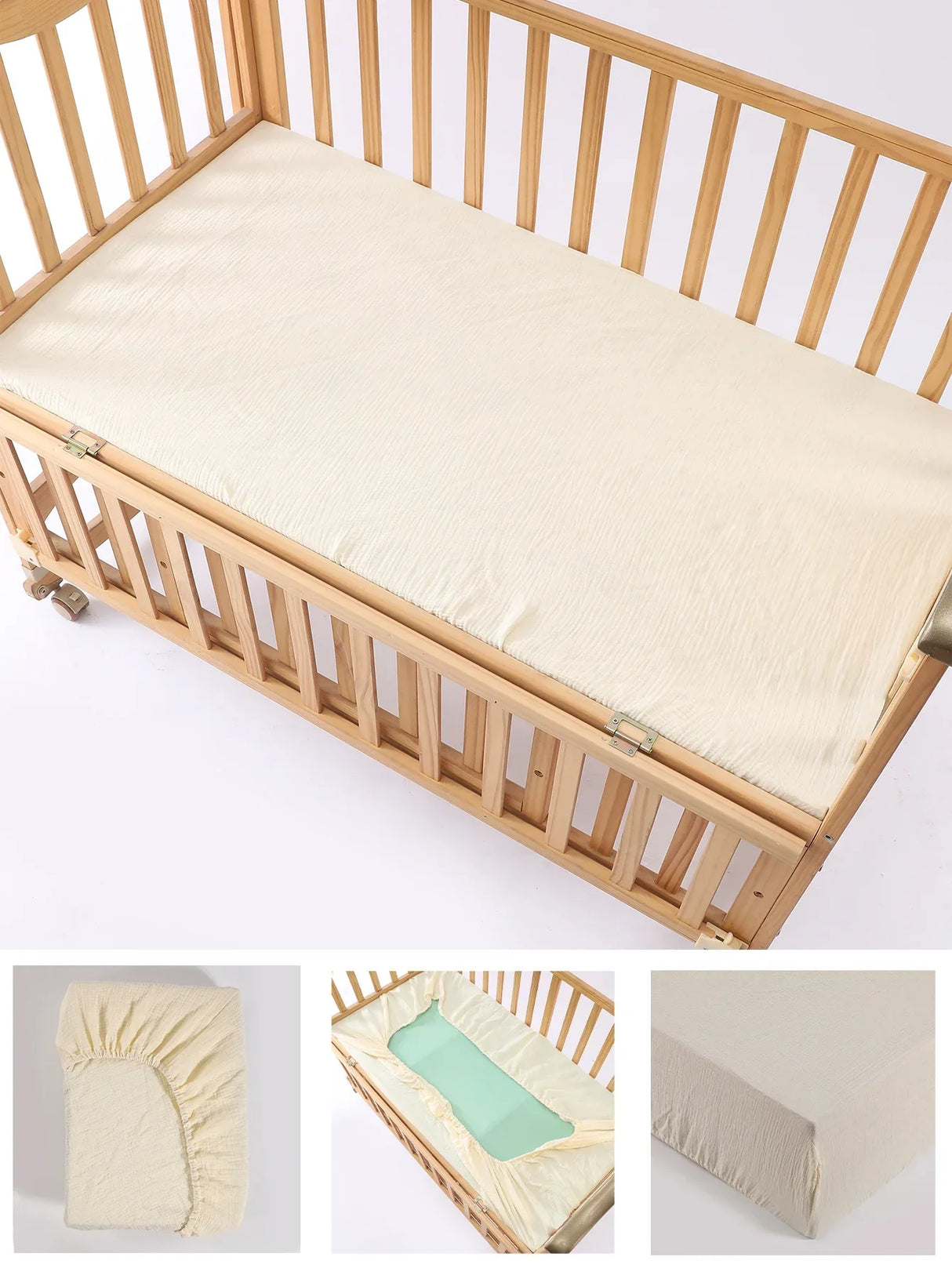 2pcs/Set Boho Neutral Rainbow Muslin Mattress Crib Sheets