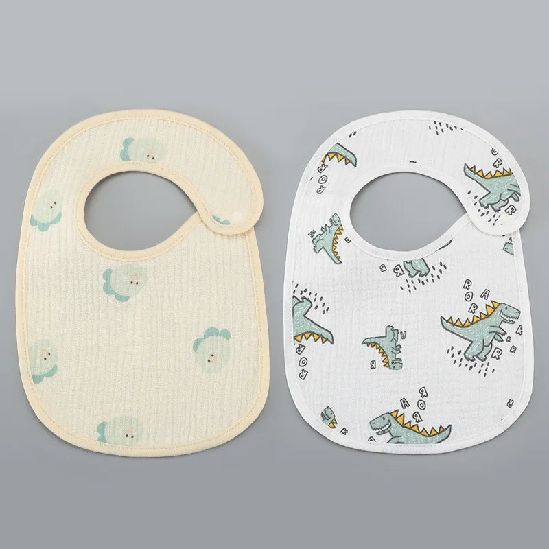 2pcs/set Cotton Waterproof Baby Bibs Summer Infant Bib