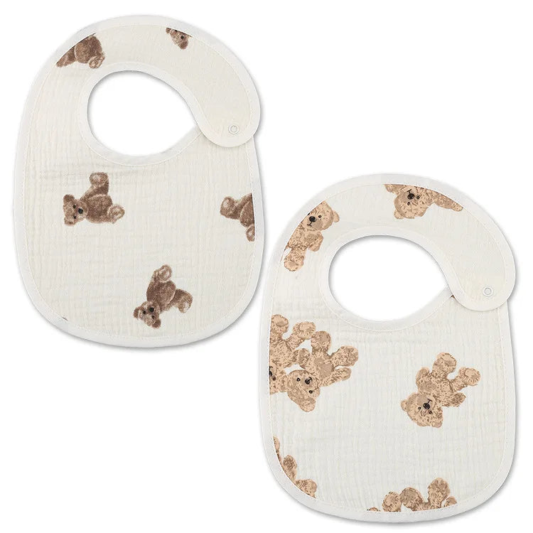 2pcs/set Cotton Waterproof Baby Bibs Summer Infant Bib