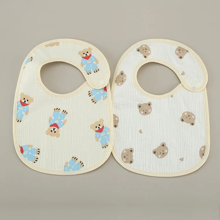 2pcs/set Cotton Waterproof Baby Bibs Summer Infant Bib
