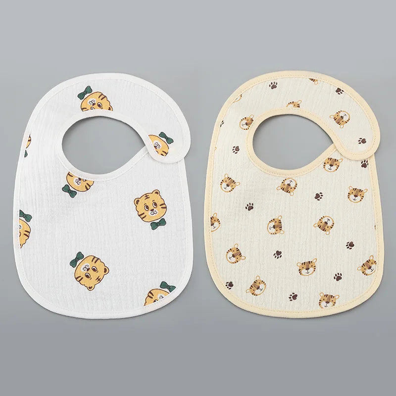 2pcs/set Cotton Waterproof Baby Bibs Summer Infant Bib
