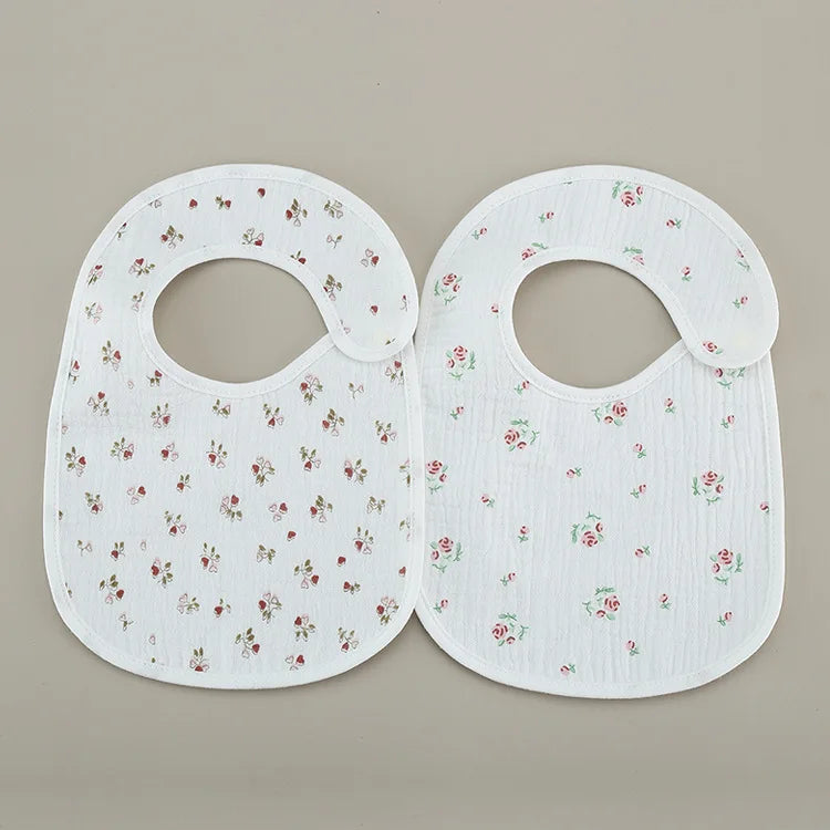 2pcs/set Cotton Waterproof Baby Bibs Summer Infant Bib