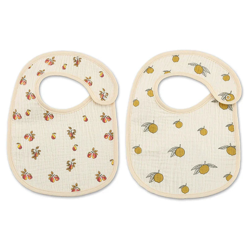 2pcs/set Cotton Waterproof Baby Bibs Summer Infant Bib