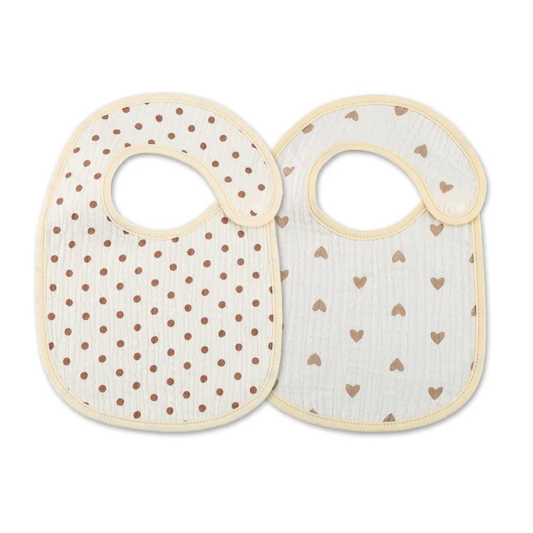 2pcs/set Cotton Waterproof Baby Bibs Summer Infant Bib