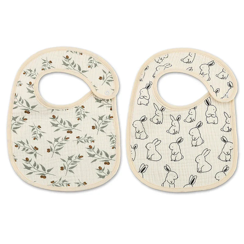 2pcs/set Cotton Waterproof Baby Bibs Summer Infant Bib