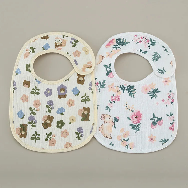 2pcs/set Cotton Waterproof Baby Bibs Summer Infant Bib