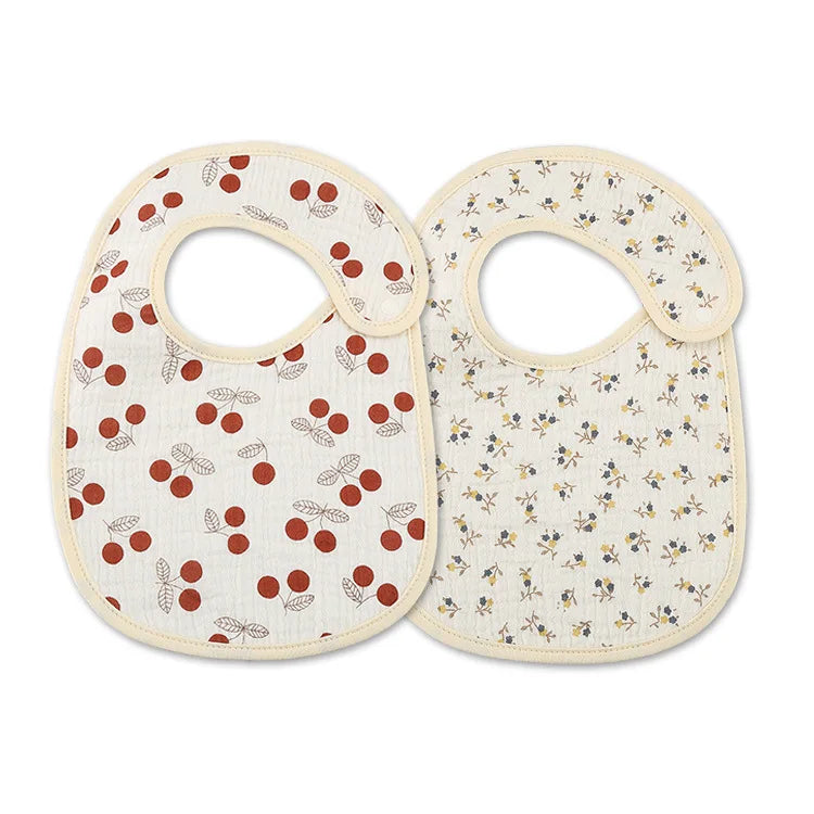 2pcs/set Cotton Waterproof Baby Bibs Summer Infant Bib