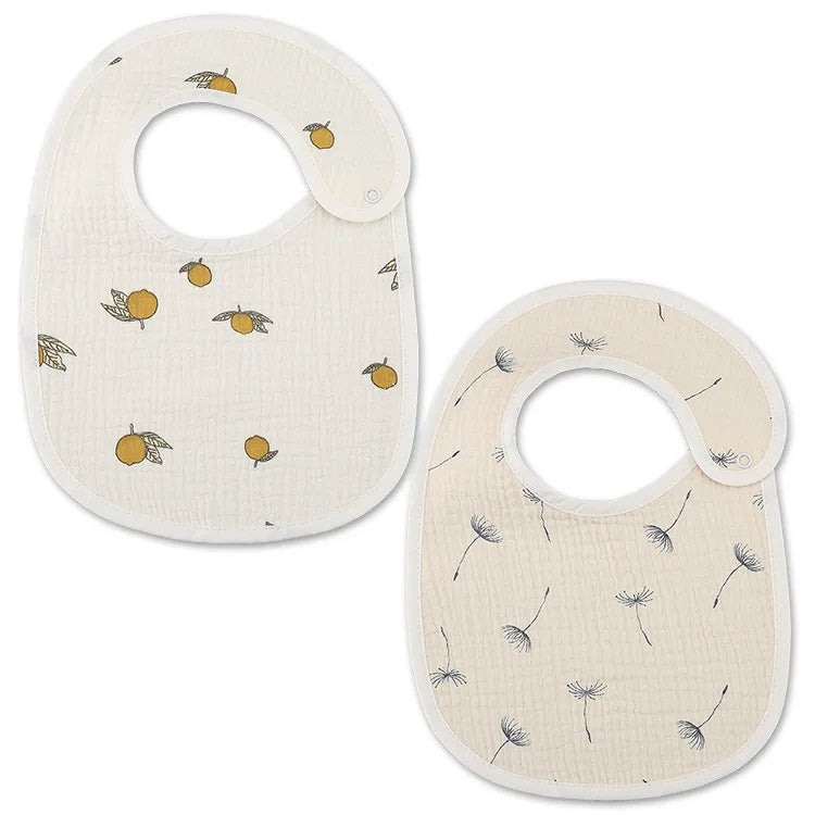 2pcs/set Cotton Waterproof Baby Bibs Summer Infant Bib