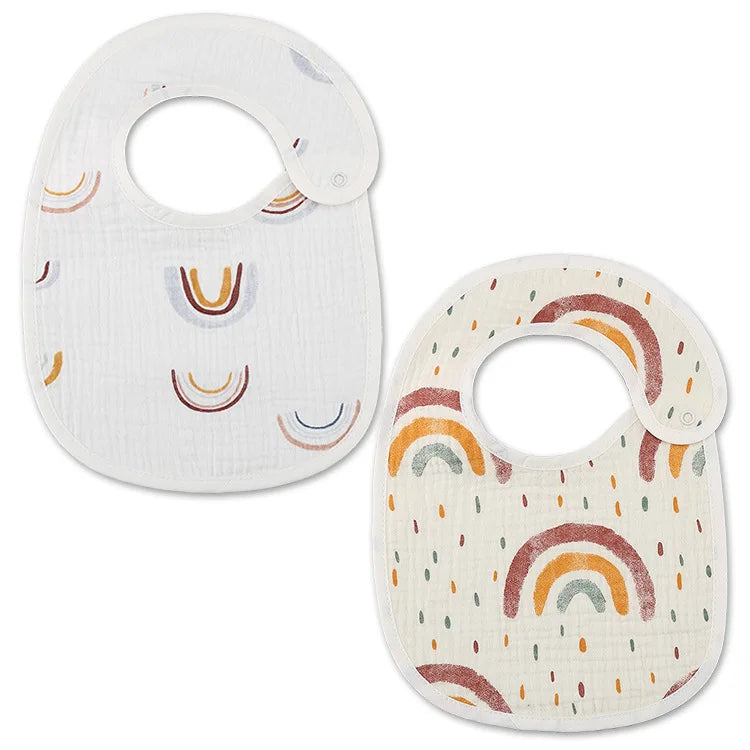 2pcs/set Cotton Waterproof Baby Bibs Summer Infant Bib
