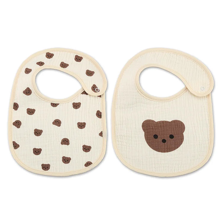 2pcs/set Cotton Waterproof Baby Bibs Summer Infant Bib