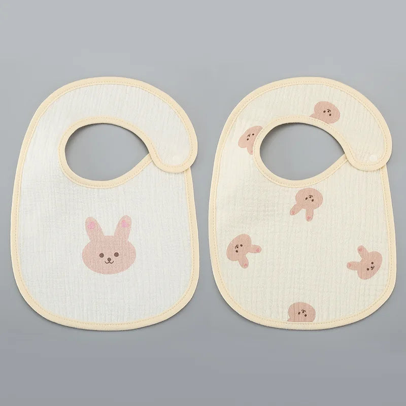 2pcs/set Cotton Waterproof Baby Bibs Summer Infant Bib