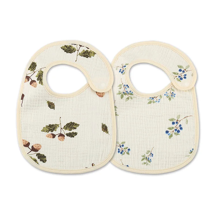 2pcs/set Cotton Waterproof Baby Bibs Summer Infant Bib