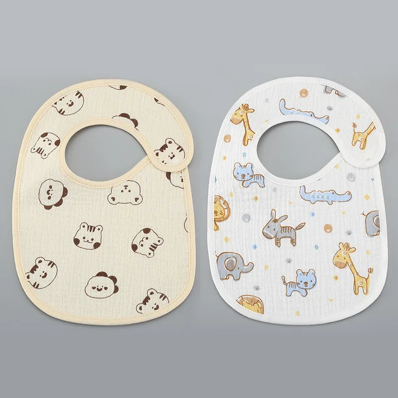 2pcs/set Cotton Waterproof Baby Bibs Summer Infant Bib