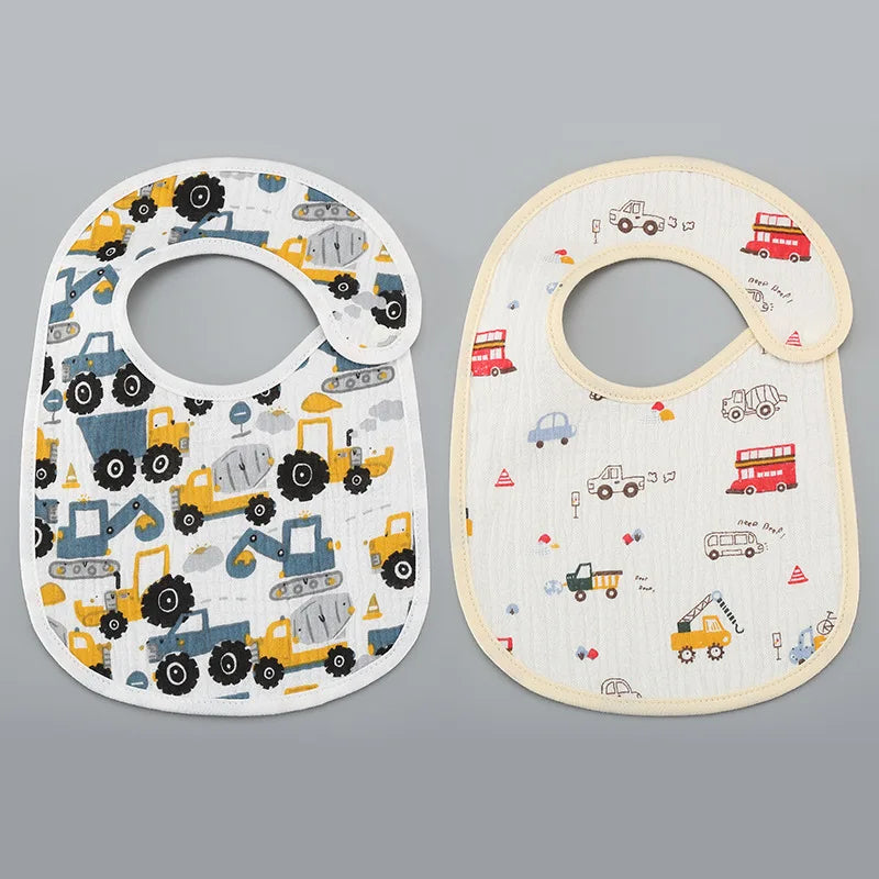 2pcs/set Cotton Waterproof Baby Bibs Summer Infant Bib