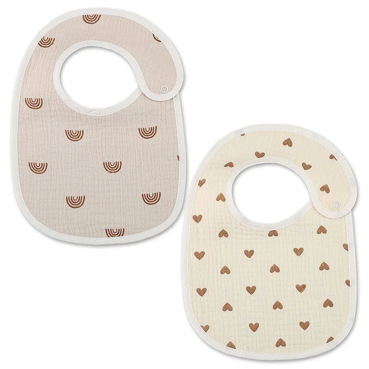 2pcs/set Cotton Waterproof Baby Bibs Summer Infant Bib