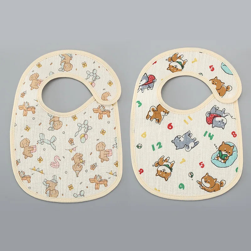 2pcs/set Cotton Waterproof Baby Bibs Summer Infant Bib