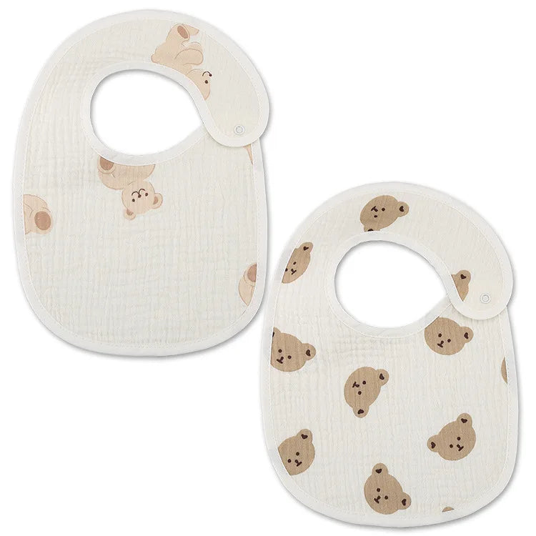 2pcs/set Cotton Waterproof Baby Bibs Summer Infant Bib