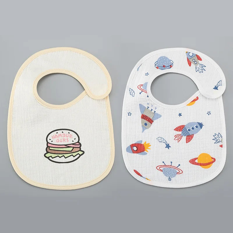 2pcs/set Cotton Waterproof Baby Bibs Summer Infant Bib