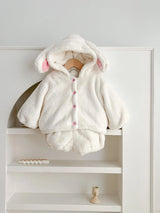 2psc Winter Newborn Infant Baby Girls Plush rabbit