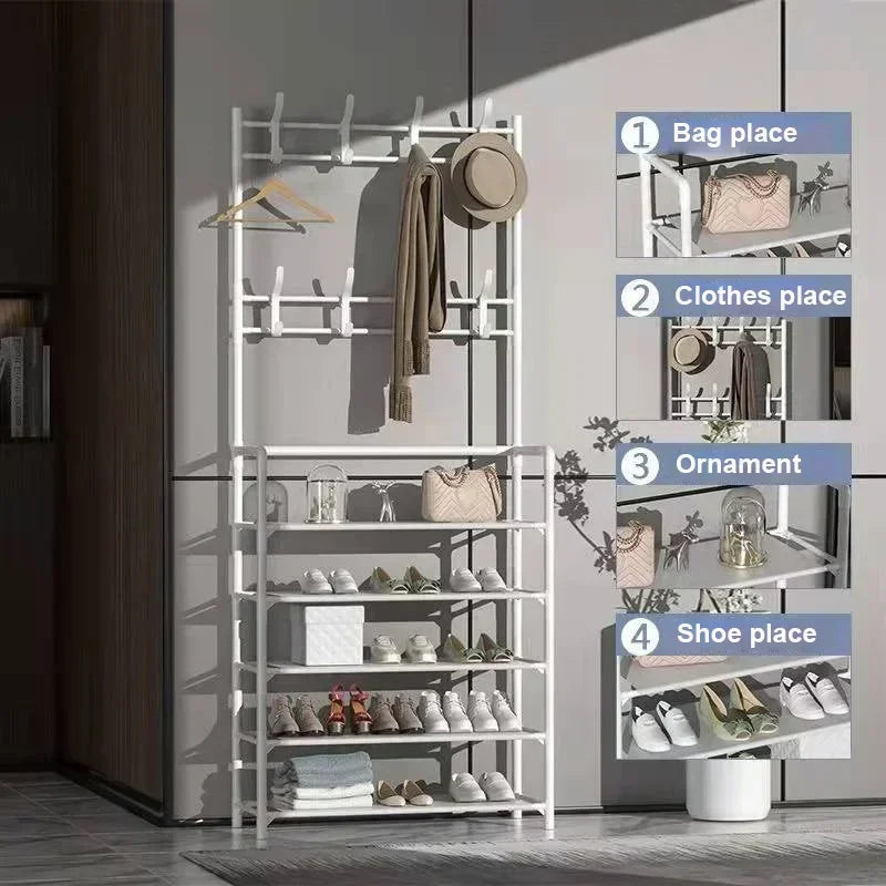 3/4/5 Layer Integrated Simple Entryway Shoe Rack Coat