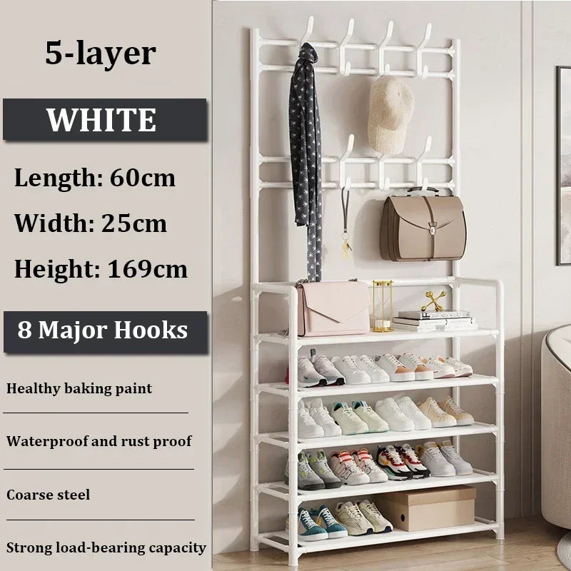 3/4/5 Layer Integrated Simple Entryway Shoe Rack Coat