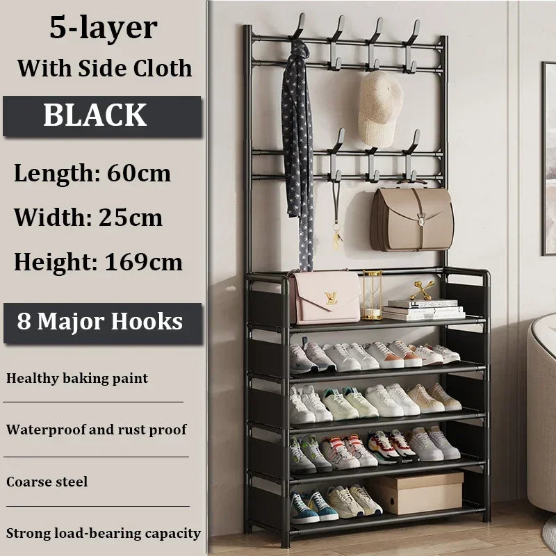 3/4/5 Layer Integrated Simple Entryway Shoe Rack Coat