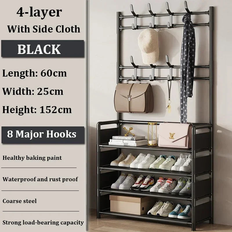 3/4/5 Layer Integrated Simple Entryway Shoe Rack Coat