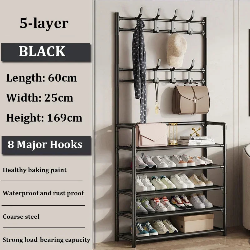 3/4/5 Layer Integrated Simple Entryway Shoe Rack Coat